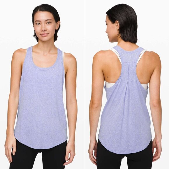 Lululemon Love Tank Top Pleated Heathered Lavender Dusk - 27419 - Picture 1 of 10